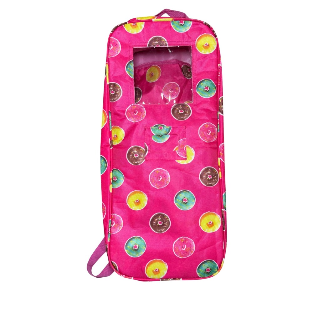 K.T. Fancy 18 Inch Doll Travel Suitcase Wardrobe‎ Donut Print AG Compatible